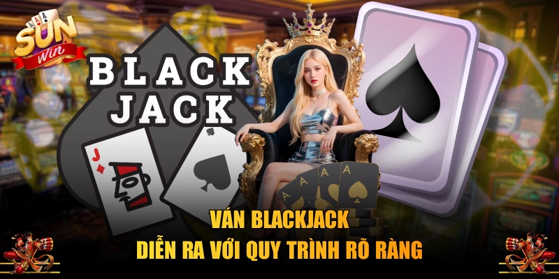 Ván Blackjack diễn ra với quy trình rõ ràng
